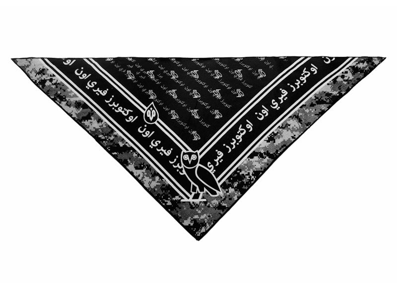 OVO x Flandana Monogram Bandana Black