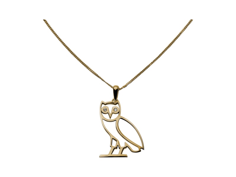 OVO x Jacob & Co. Owl Necklace 14K Gold