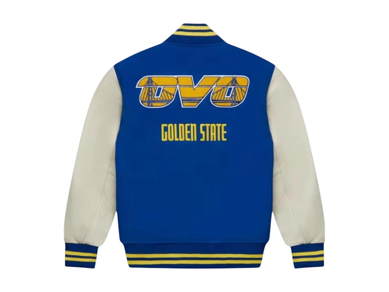OVO x NBA Golden State Warriors Varsity Jacket Blue