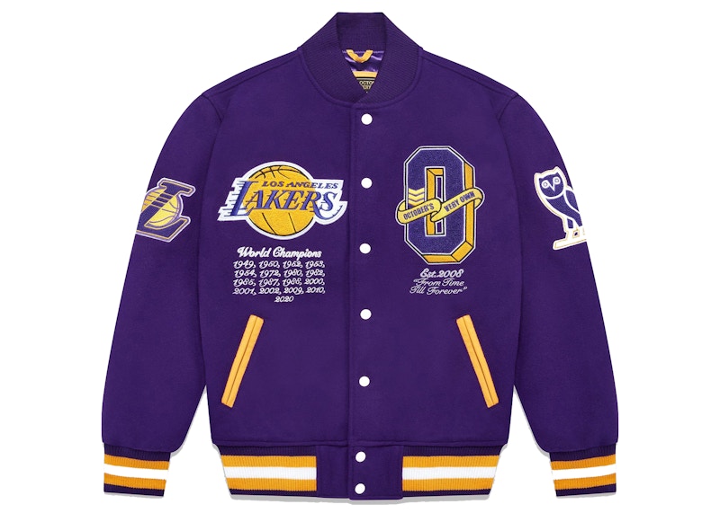 OVO x NBA Lakers Varsity Jacket Purple