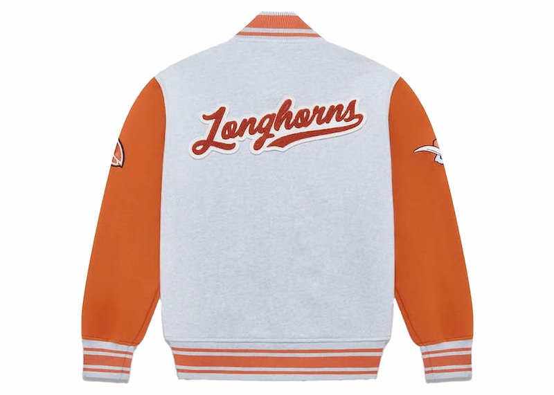 OVO x NCAA Texas Longhorns Fleece Varsity Jacket Heather Grey