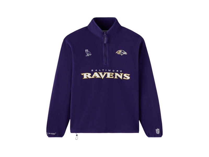 OVO x NFL Baltimore Ravens Polartec Mock Neck Quarter-Zip Fleece Purple