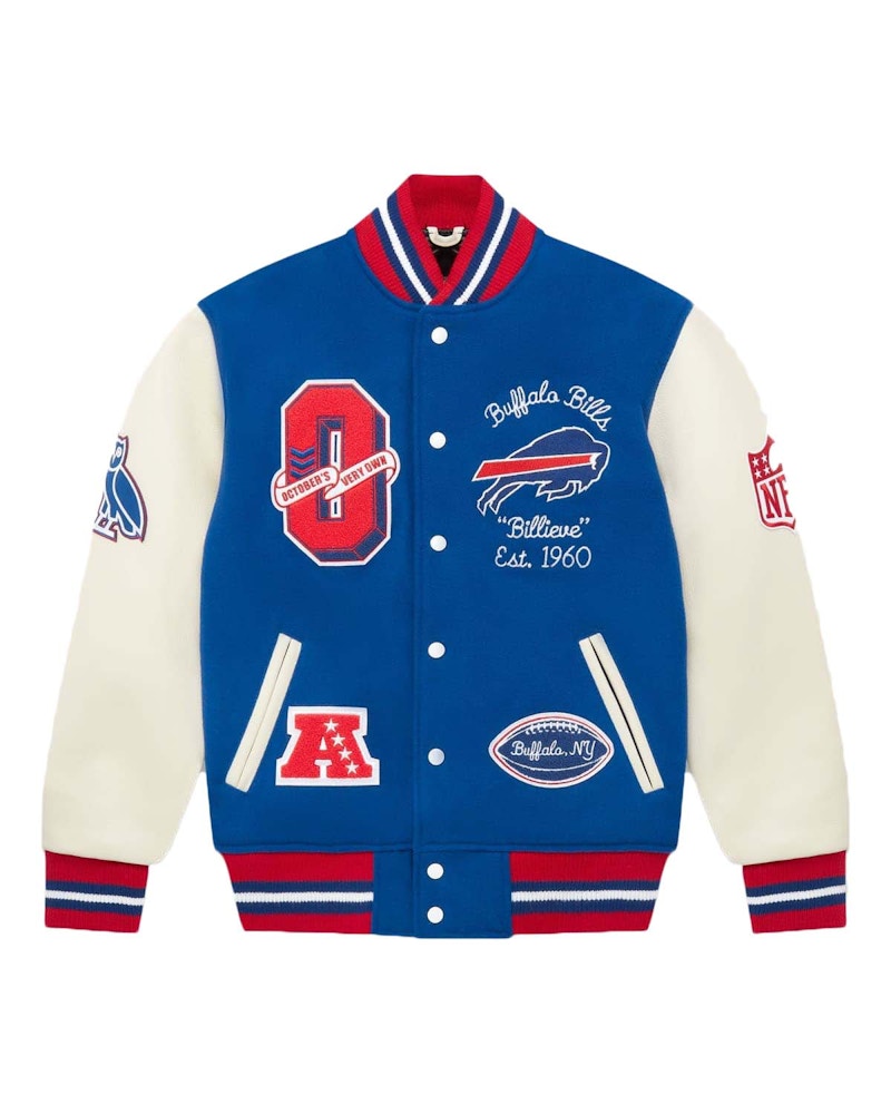 OVO x NFL Buffalo Bills Varsity Jacket Blue