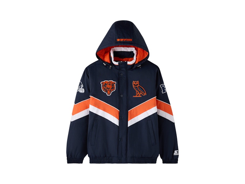OVO x NFL Chicago Bears Starter Sideline Puffer Jacket Navy