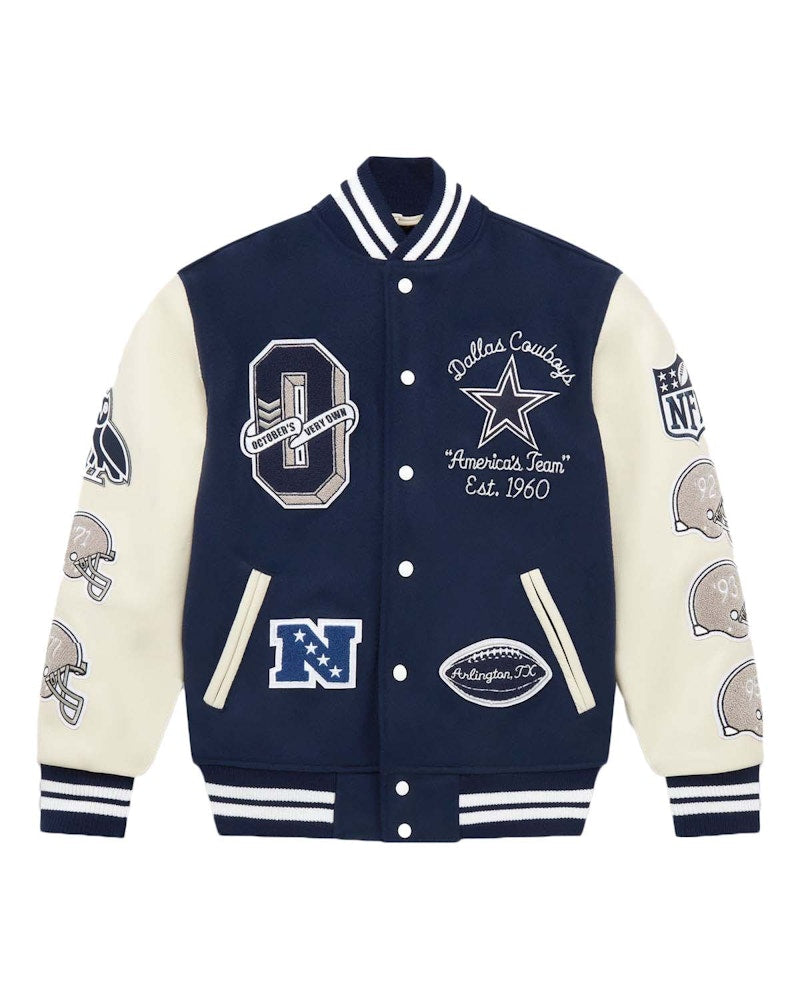 OVO x NFL Dallas Cowboys Varsity Jacket Navy