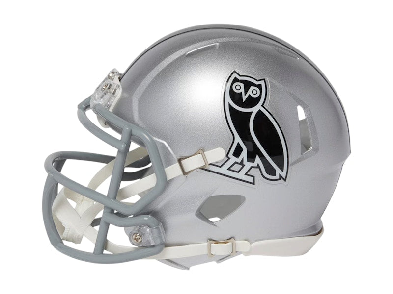 OVO x NFL Las Vegas Raiders Riddell Mini Helmet Silver