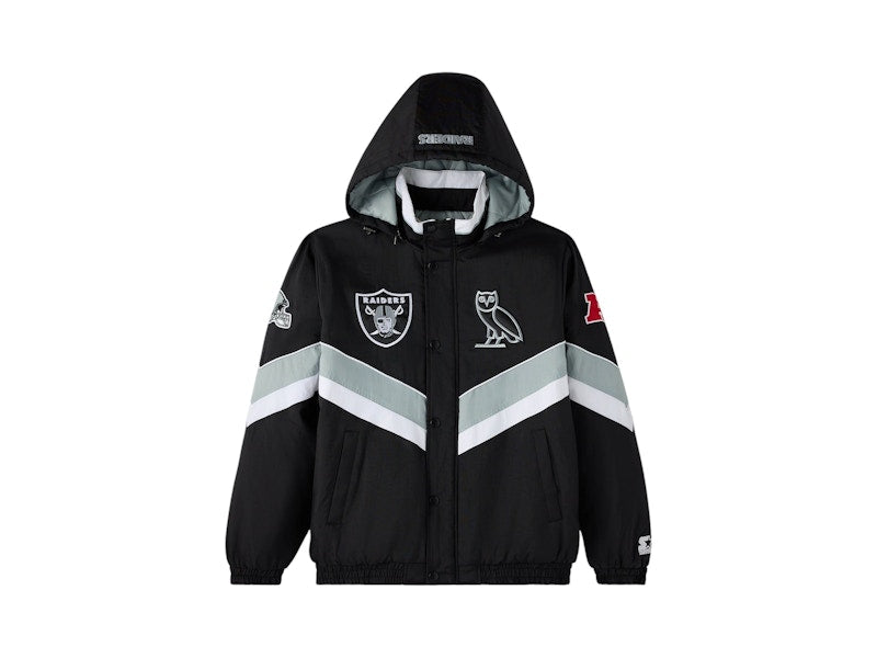 OVO x NFL Las Vegas Raiders Starter Sideline Puffer Jacket Black