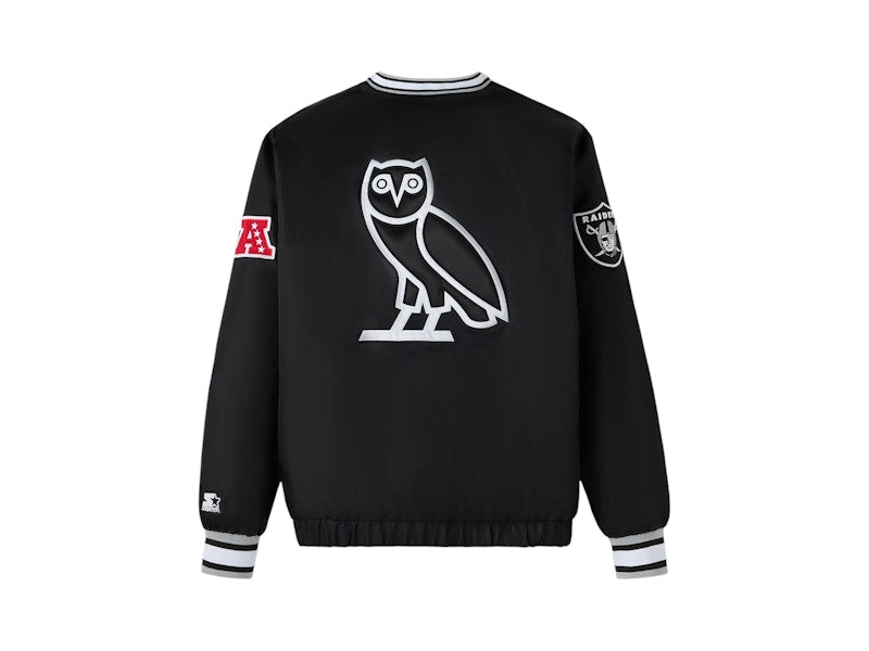 OVO x NFL Las Vegas Raiders Starter Trainer Pullover Jacket Black