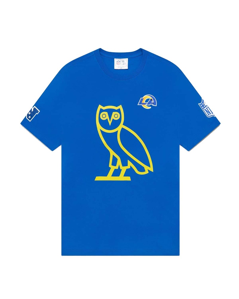 OVO x NFL Los Angeles Rams OG Owl T-Shirt Blue