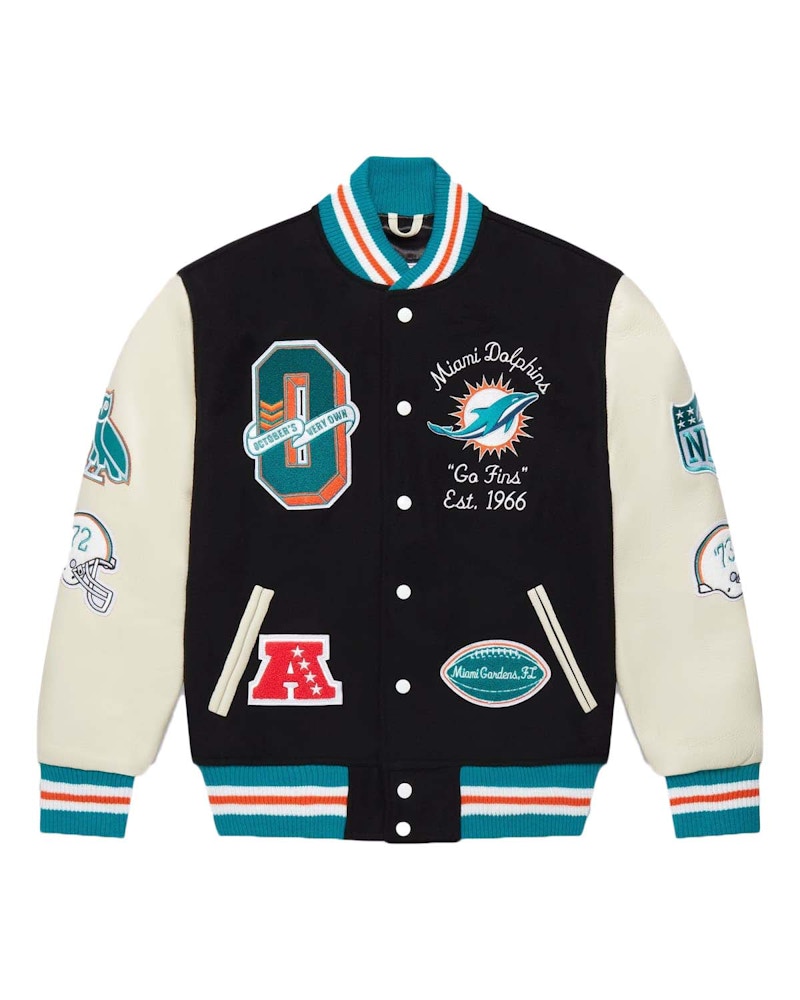 OVO x NFL Miami Dolphins Varsity Jacket Black