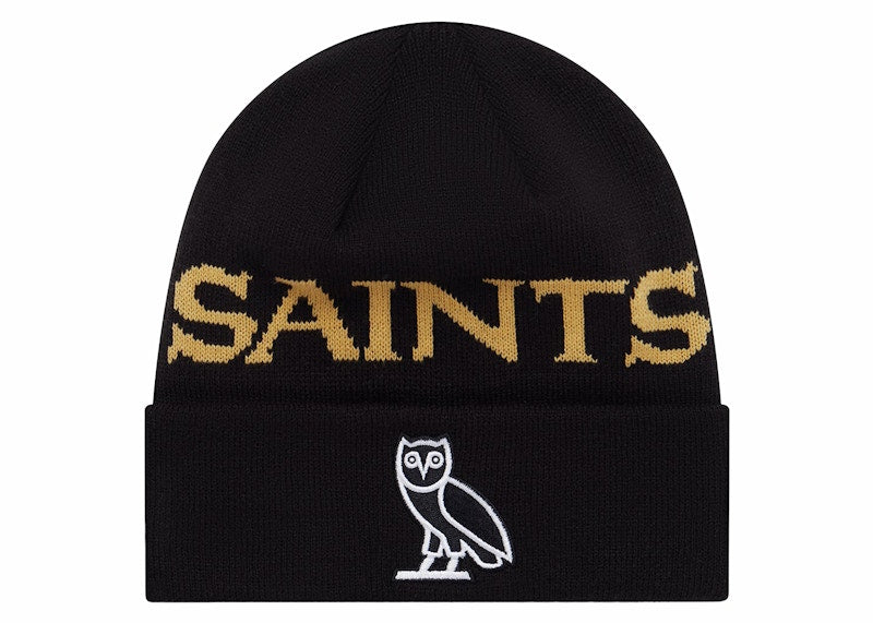 OVO x NFL New Orleans Saints New Era Beanie Black