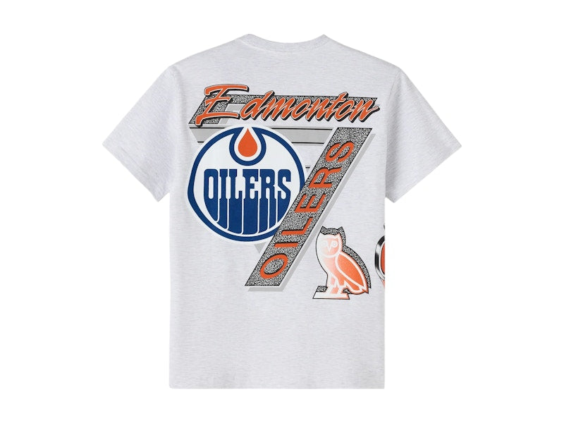 OVO x NHL Edmonton Oilers 90's Graphic T-shirt Ash Heather Grey