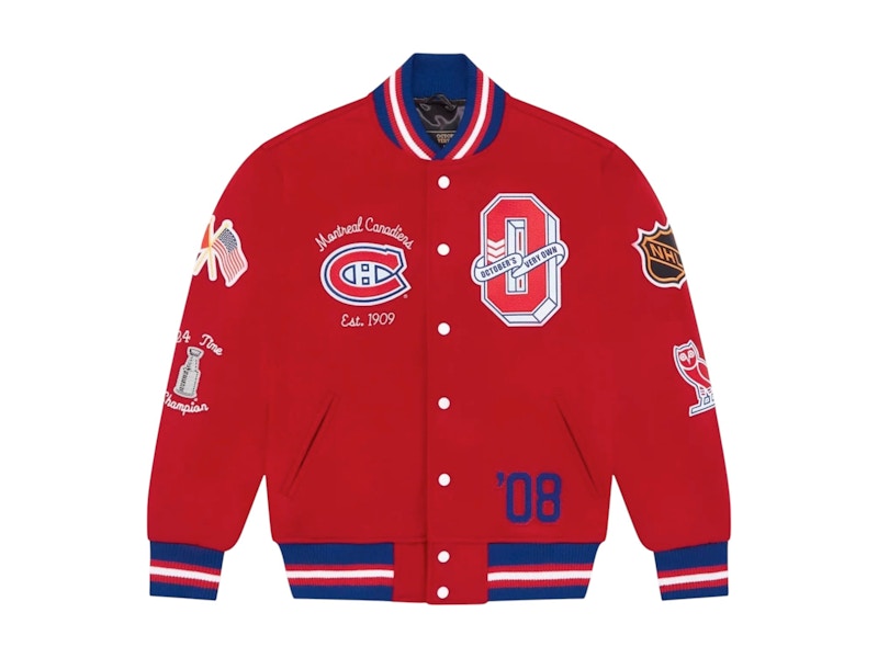 OVO x NHL Montreal Canadians Varsity Jacket Red