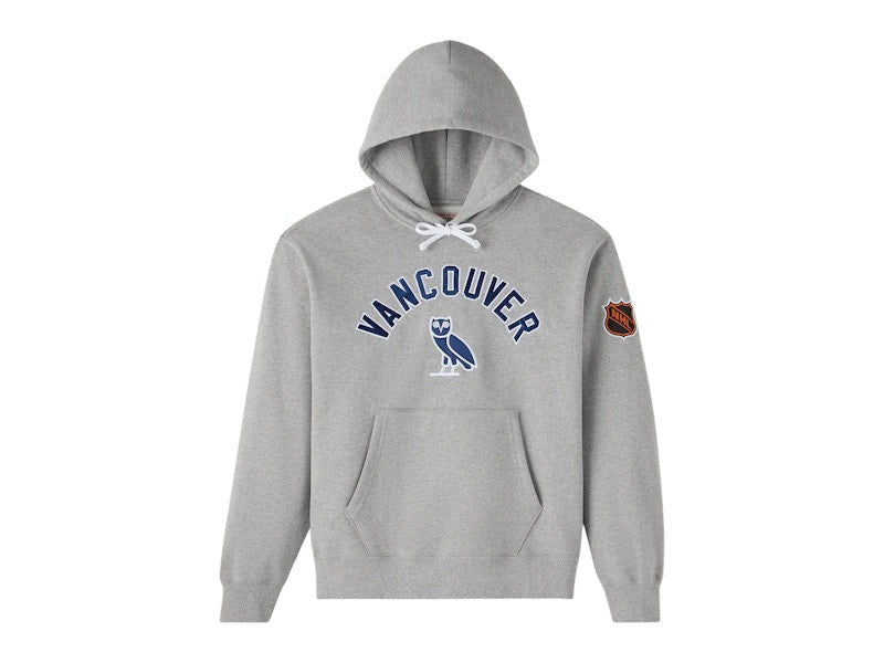 OVO x NHL Vancouver Canucks Team Training Hoodie Ash Heather Grey