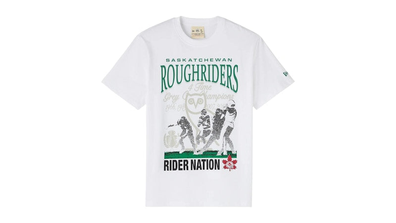 OVO x New Era CFL Saskatchewan Roughriders T-shirt White