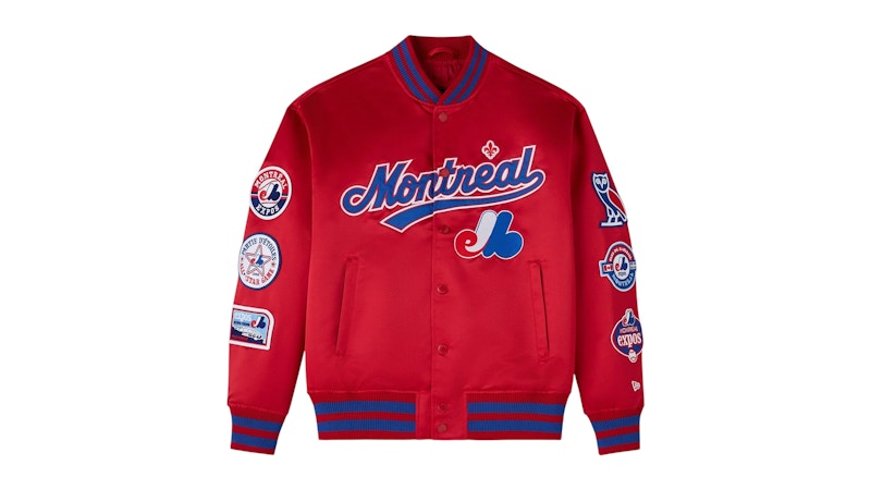 OVO x New Era MLB Montreal Expos Varsity Jacket Red