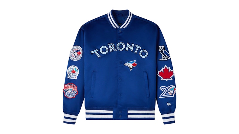 OVO x New Era MLB Toronto Blue Jays Varsity Jacket Blue