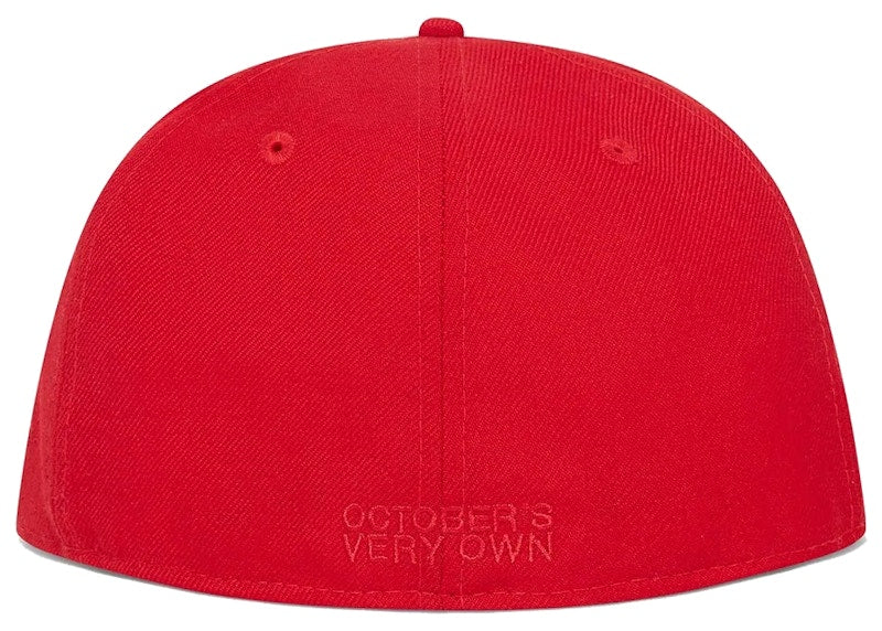 OVO x New Era OG Owl 59Fifty Fitted Hat Red