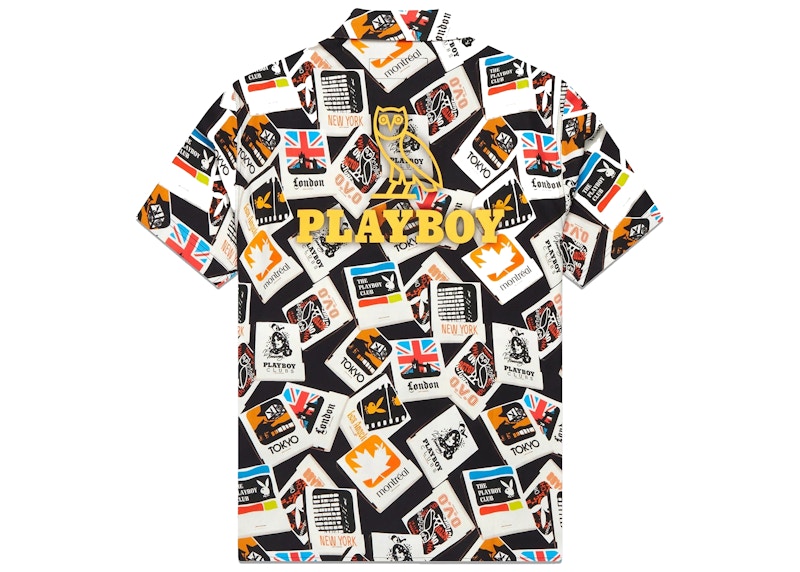 OVO x PLAYBOY Club Silk Shirt Black