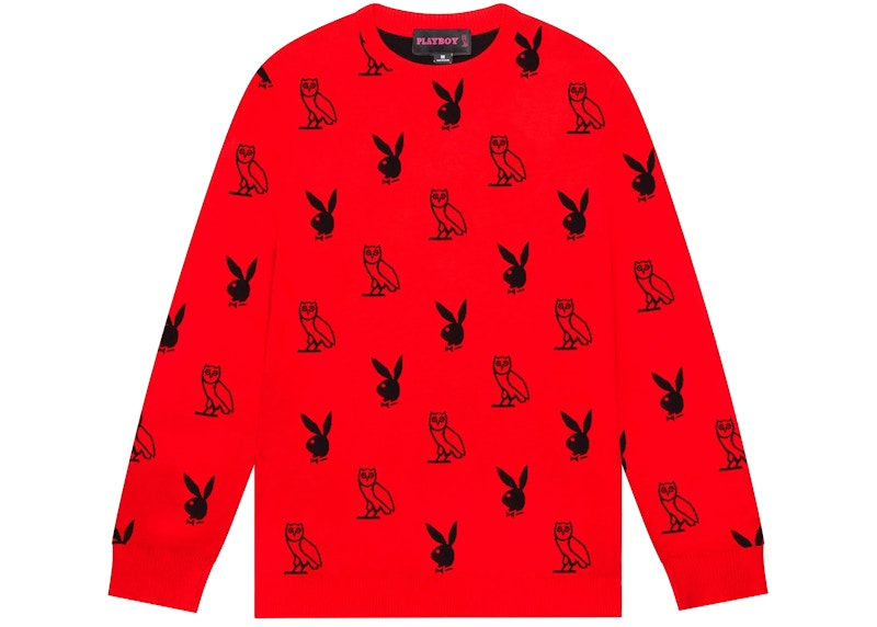 OVO x PLAYBOY Intarsia Sweater Red