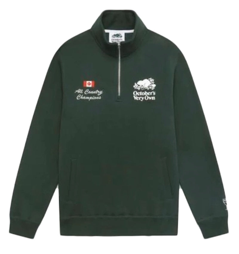 OVO x Roots Half Zip Sweatshirt Green