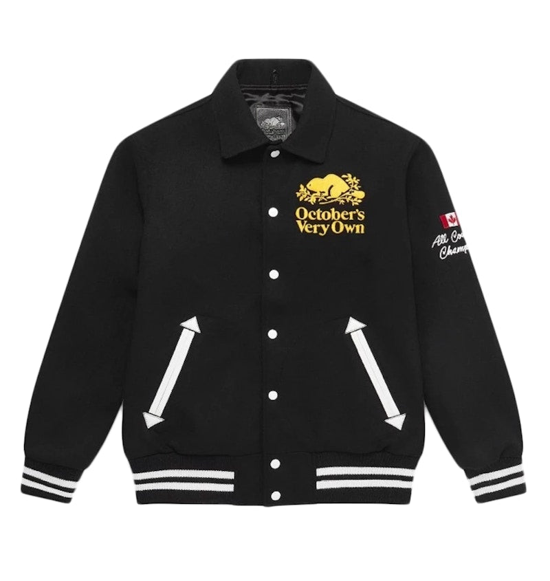 OVO x Roots Varsity Jacket Black
