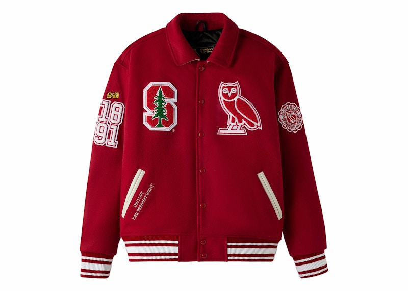 OVO x Stanford Univesity Campus Varsity Jacket Stanford Red