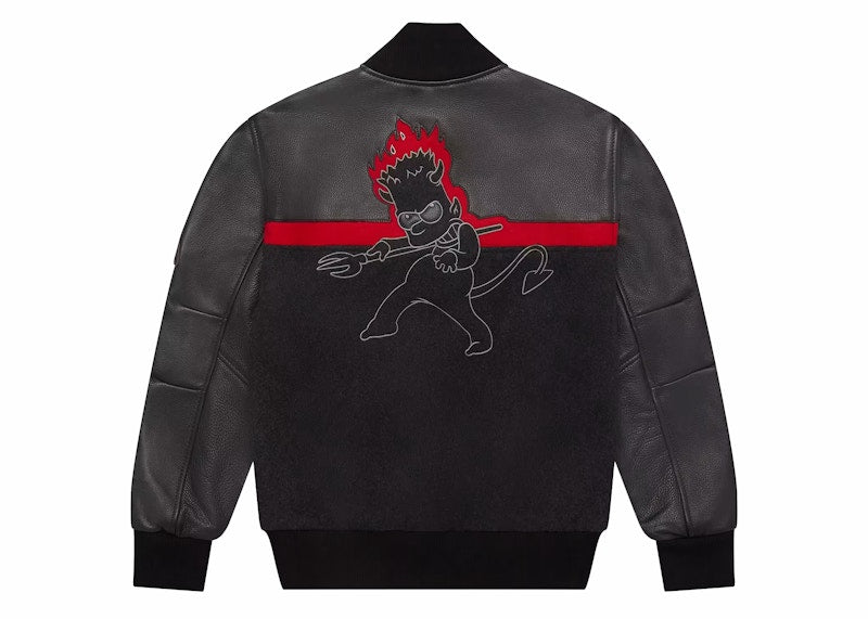 OVO x The Simpsons Varsity Jacket Charcoal Grey