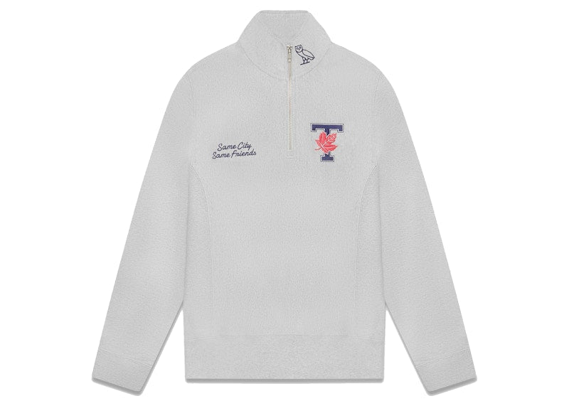 OVO x University of Toronto Quarter Zip Sweatshirt Heather Grey