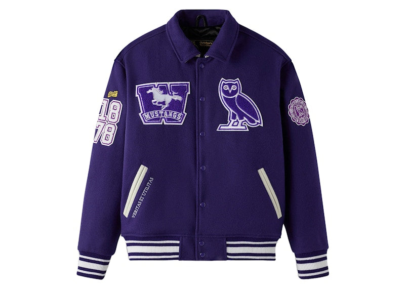 OVO x Western University Mustangs Campus Varsity Jacket Western Purple