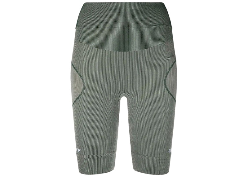 OFF-WHITE ATHL Shiny Seamless Shorts Green/White
