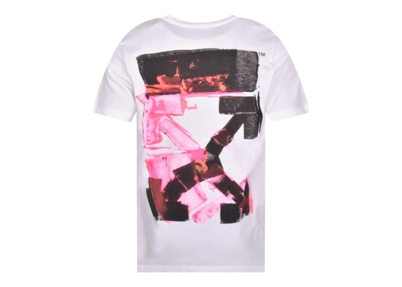 OFF-WHITE Acrylic Arrow Logo Print T-Shirt White/Black/Fuchshia