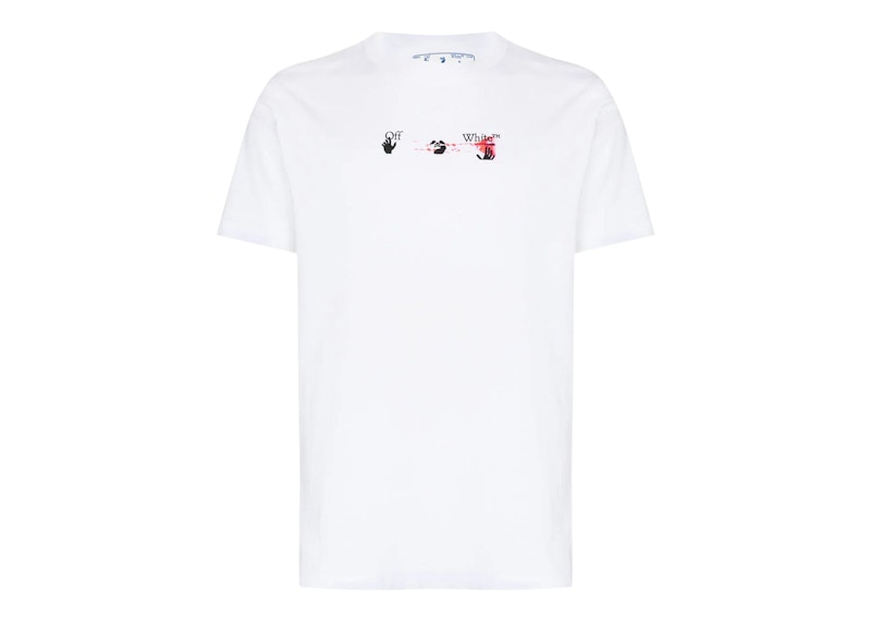 OFF-WHITE Acrylic Arrow Logo Print T-Shirt White/Black/Fuchshia