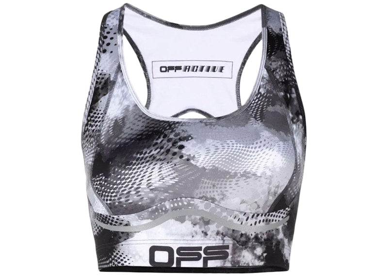 OFF-WHITE Active Logo Sports Bra Black/White/Grey