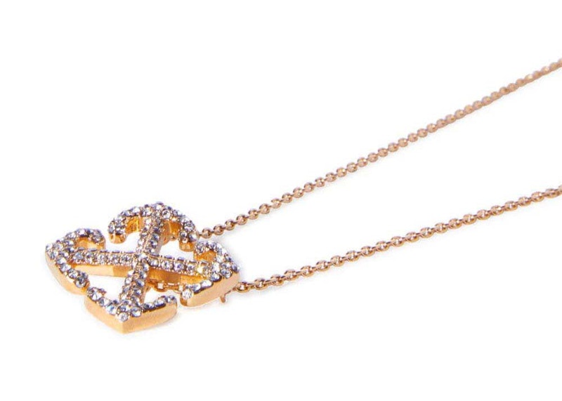 Off-White Arrows Crystal-Embellished Necklace Gold-tone