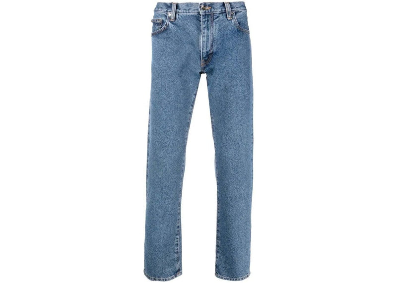 OFF-WHITE Arrows Logo Slim-Fit Jeans Medium Blue/White