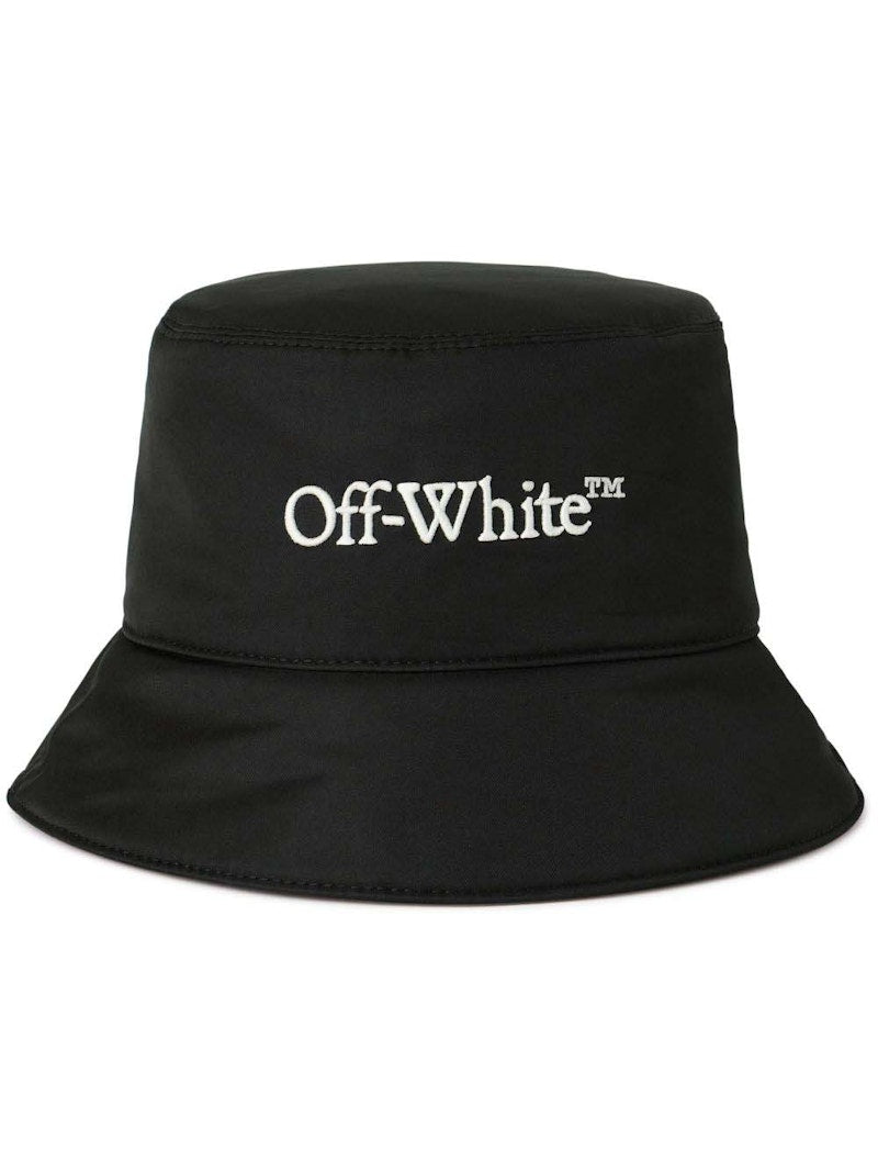 OFF-WHITE Bookish Embroidered-Logo Bucket Hat Black/White