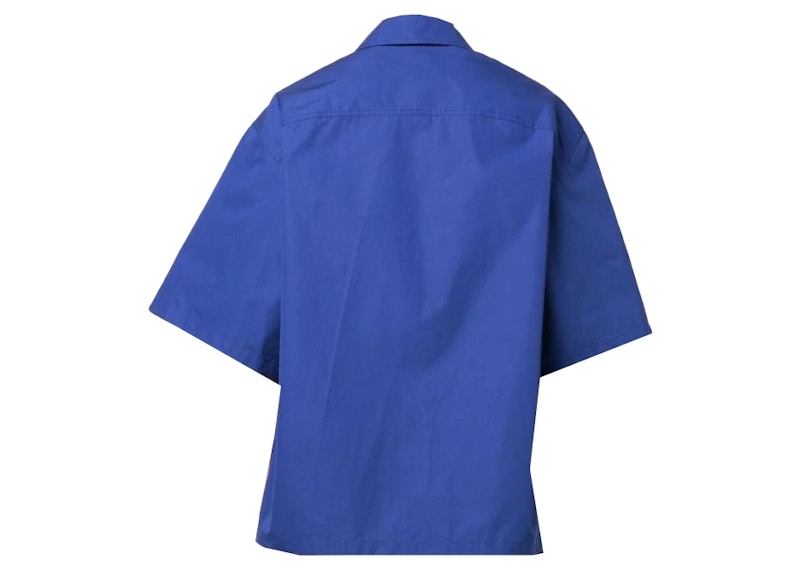 OFF-WHITE Bookish Flower Cotton Utility Button Down Shirt Blue/Black