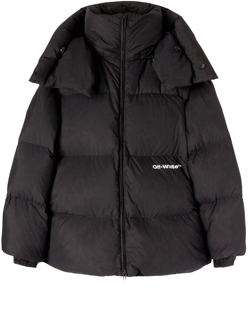 OFF-WHITE Bounce Hooded Down Puffer Black/White