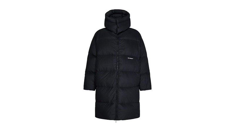 OFF-WHITE Bounce Hooded Long Jacket Black