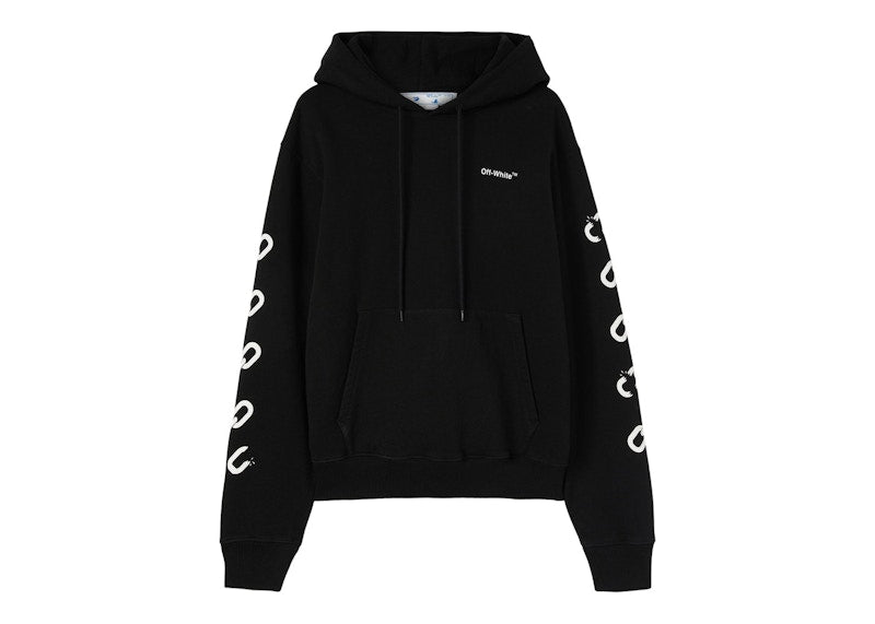 OFF-WHITE Chain Arrow Slim Hoodie Black/White