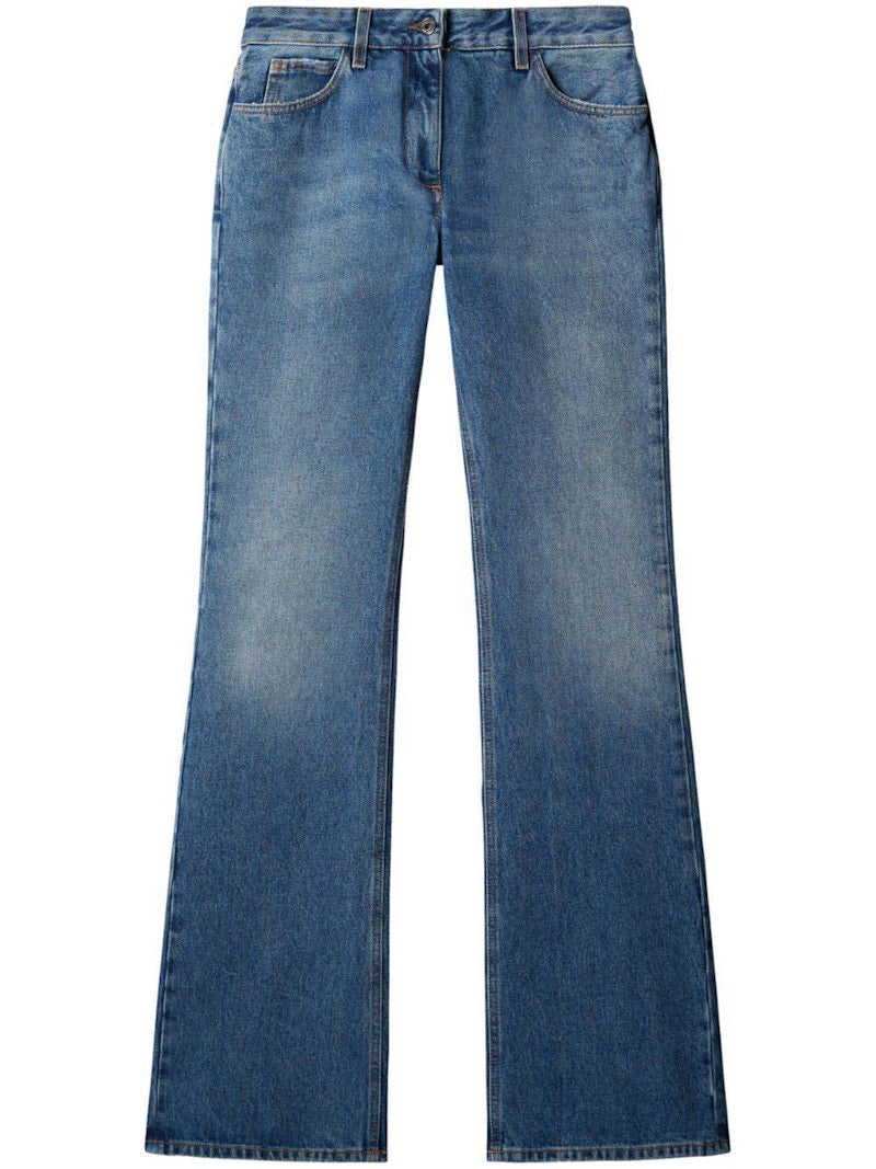 OFF-WHITE Cotton Flared Jeans Blue