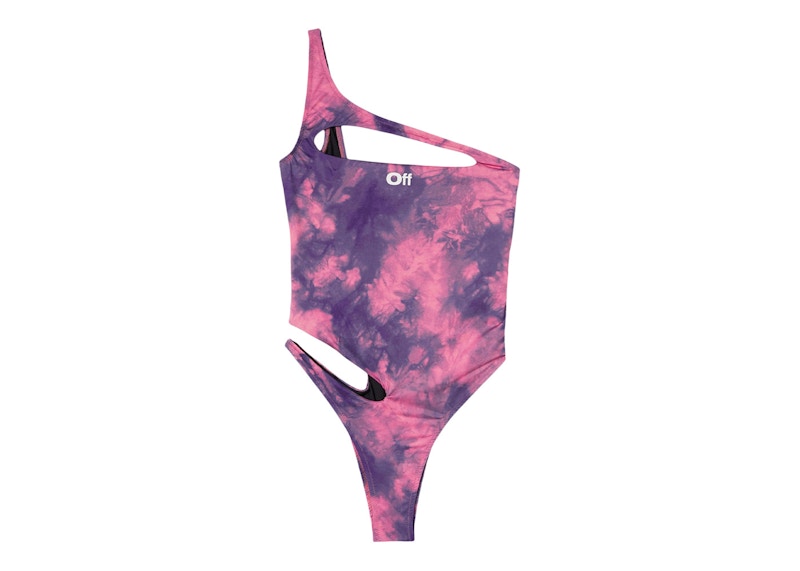 OFF-WHITE Cut-Out Tie-Dye Swimsuit Tie Dye Pink/Blue
