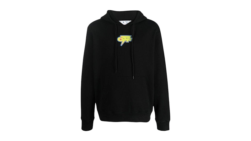 OFF-WHITE Dedrade Thunder Logo Slim Fit Hoodie Black
