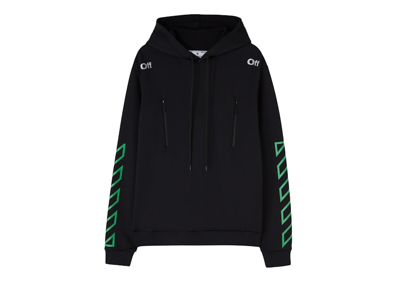 OFF-WHITE Diag Outl Pocket Hoodie Black/Green