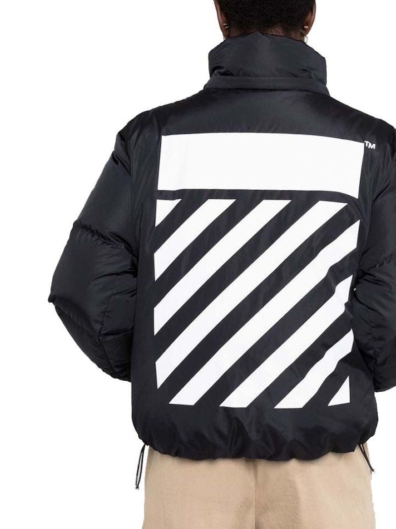 OFF-WHITE Diag Regular Puffer Jacket Black/White