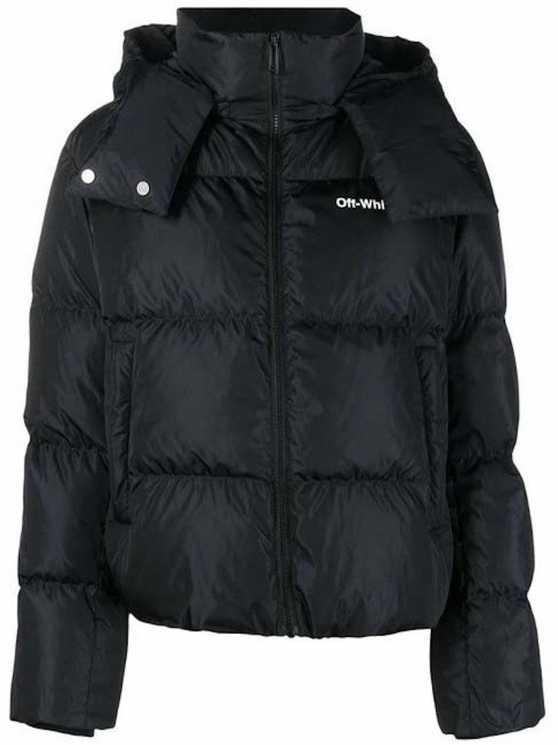 OFF-WHITE Diag Regular Puffer Jacket Black/White