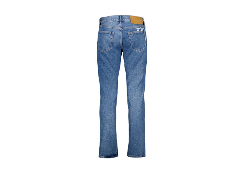OFF-WHITE Diag Skinny Fit Jeans Blue/White