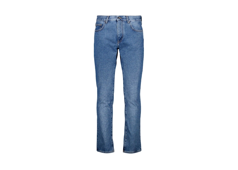OFF-WHITE Diag Skinny Fit Jeans Blue/White