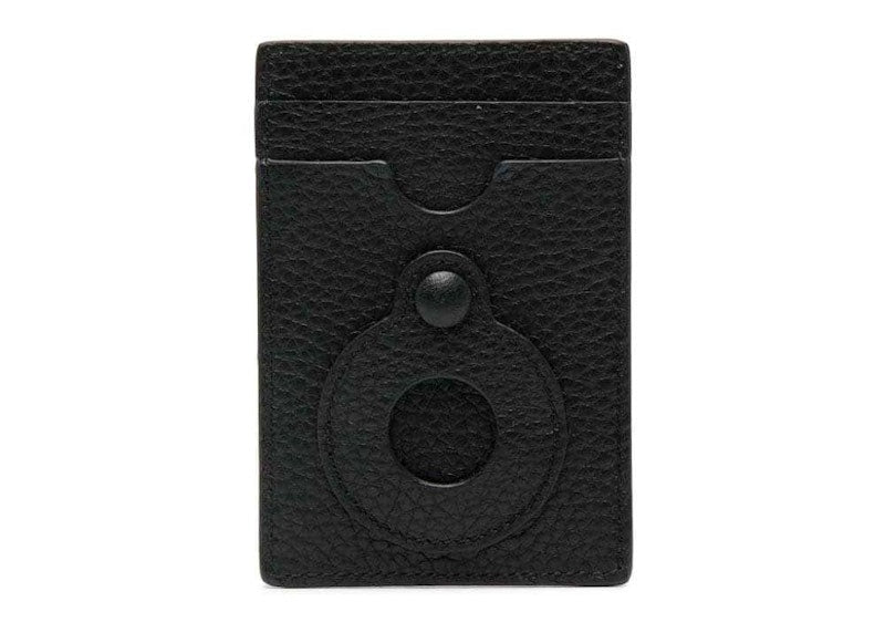 Off-White Diag-Stripe Leather Card Holder Black